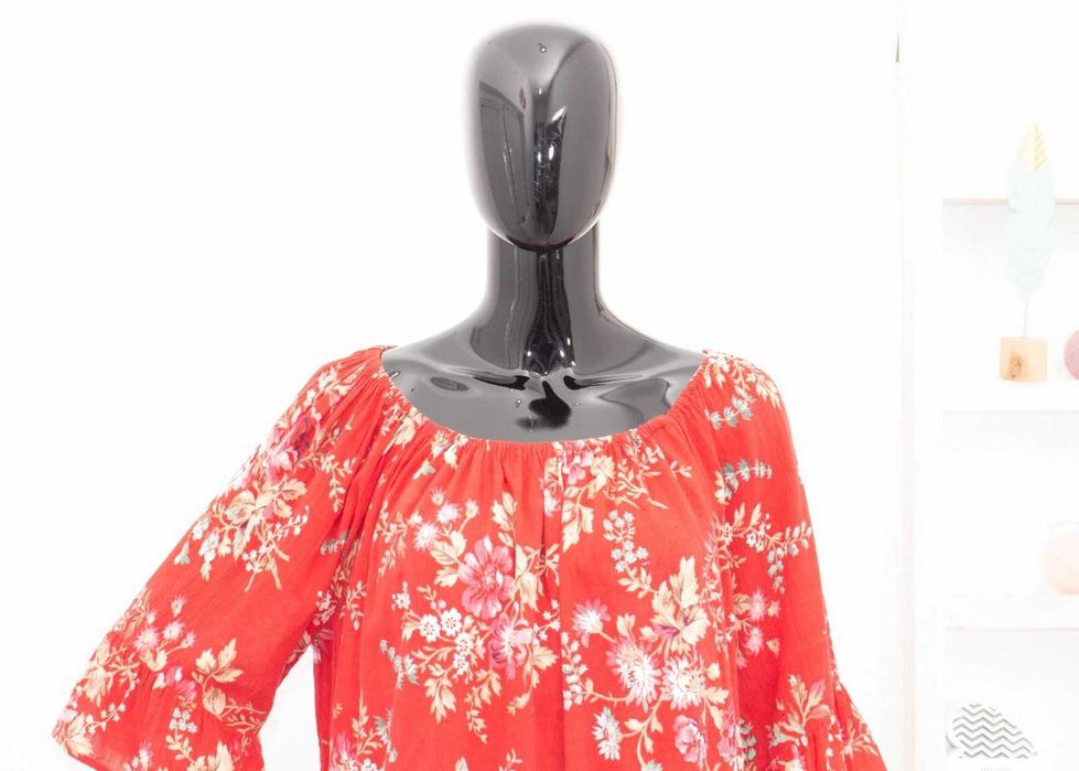 RALPH LAUREN Denim & Supply дамска бохемска блуза на цветя червена М