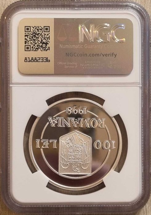 Moneda BNR 100 lei argint Andrei Saguna gradata NGC PF 66 UC