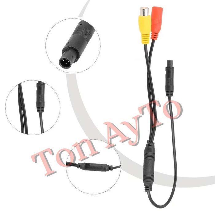 Преходна Букса 4 Пина Pin към RCA (AV) за Камера за Задно Виждане