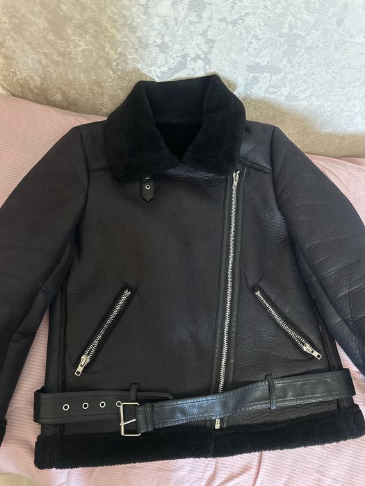 дубленка черная женская