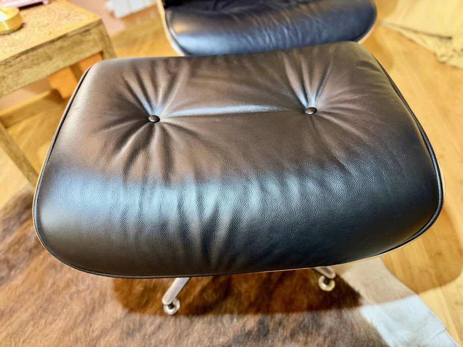 ~ Eames Louge Chair / Scaun / Fotoliu plus Otoman piele / lemn ~