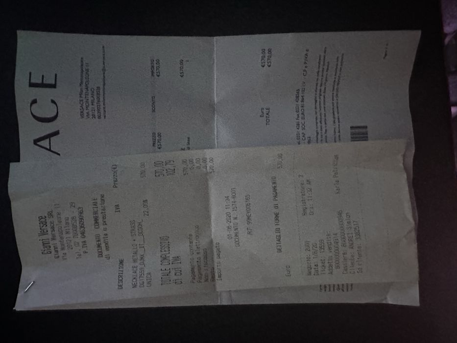 Vând lanț versace cu cutie și factura