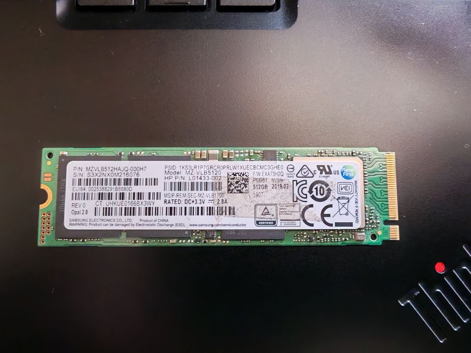 512GB SSD NVMe Samsung 2280 PM981