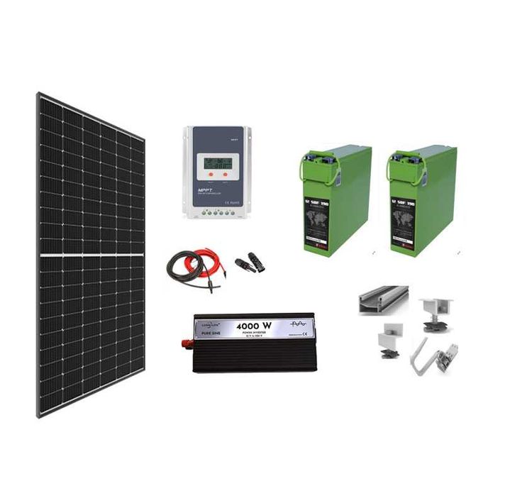 Sistem OFF-GRID complet 740W pe 24V  SINUS PUR 4000W 24V,