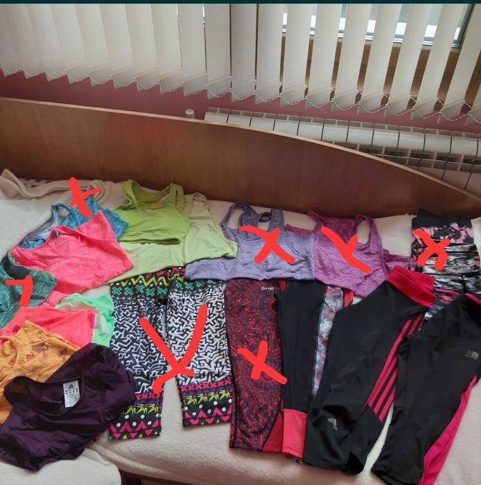 Спортни дрехи Adidas, Nike, Karrimor, H&M клин S, топ S (uk 8,10)