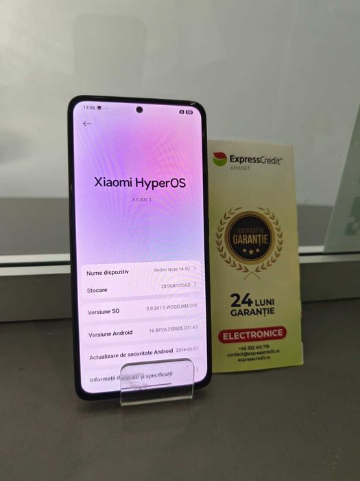 Telefon Redmi Note 14 5G(AG44 B:7620)-garantie 2 ani!