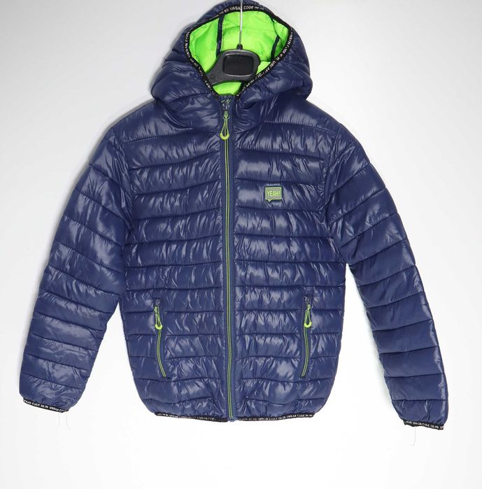 Geacă matlasată RESERVED băieți, mărimea 134 (10 ani) – Bleumarin/Verde Neon