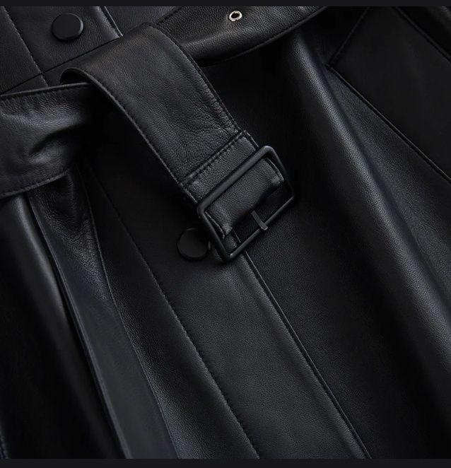 Женский плащ из экокожи