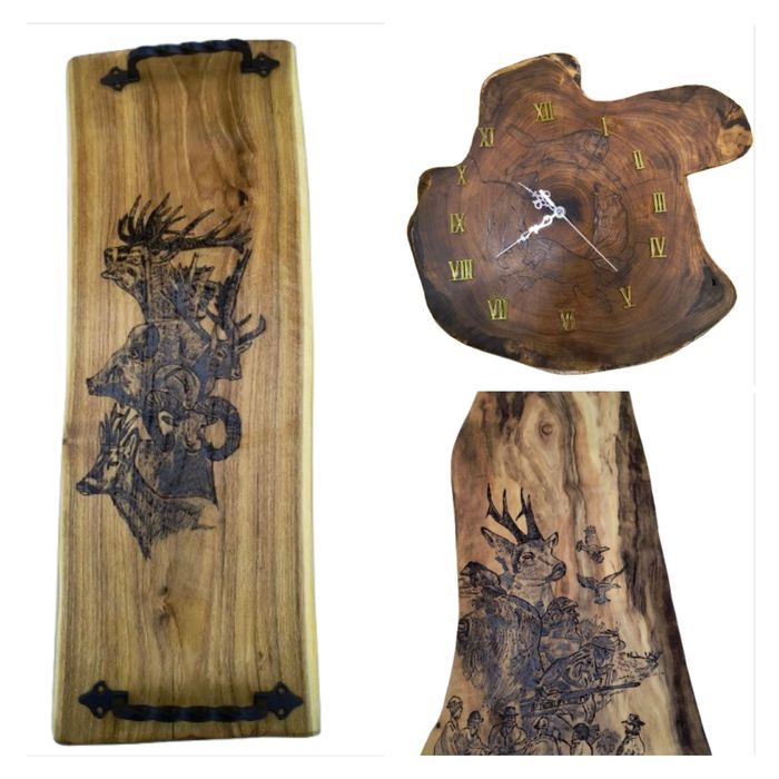 Ръчно изработени дъски и плата за рязане и поднасяне