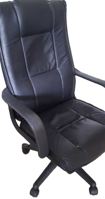 Scaun Ergonomic, directorial, piele naturală, negru