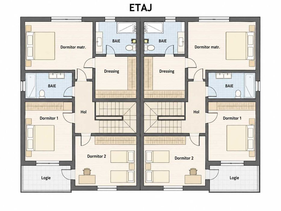 Proiect Nou! Casa Tip Duplex, 120 mp, grădină 245 mp, Floresti