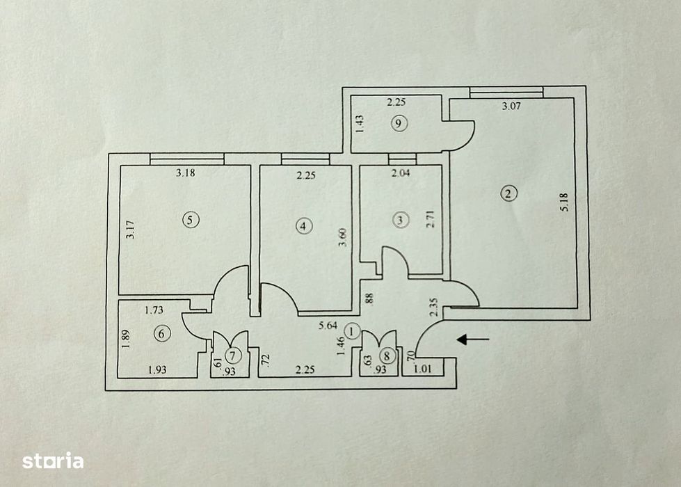 Apartament 3 camere, decomandat, etaj 2/4, Ultracentral – Mioriței
