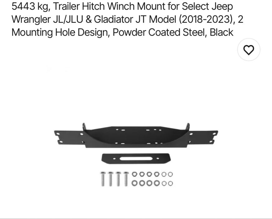 Suport troliu dedicat Jeep Wrangler JL