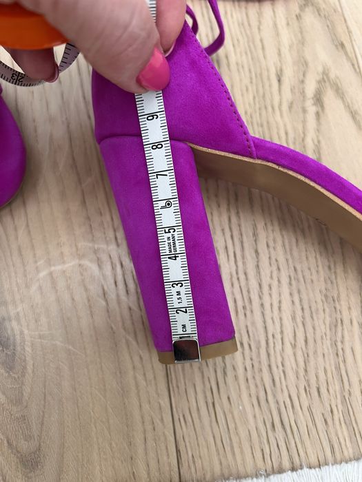 Sandale fucsia, piele intoarsa Eksbut