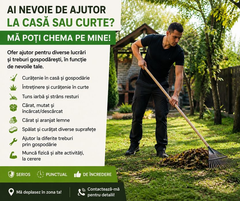 Ai nevoie de ajutor la casă sau curte?