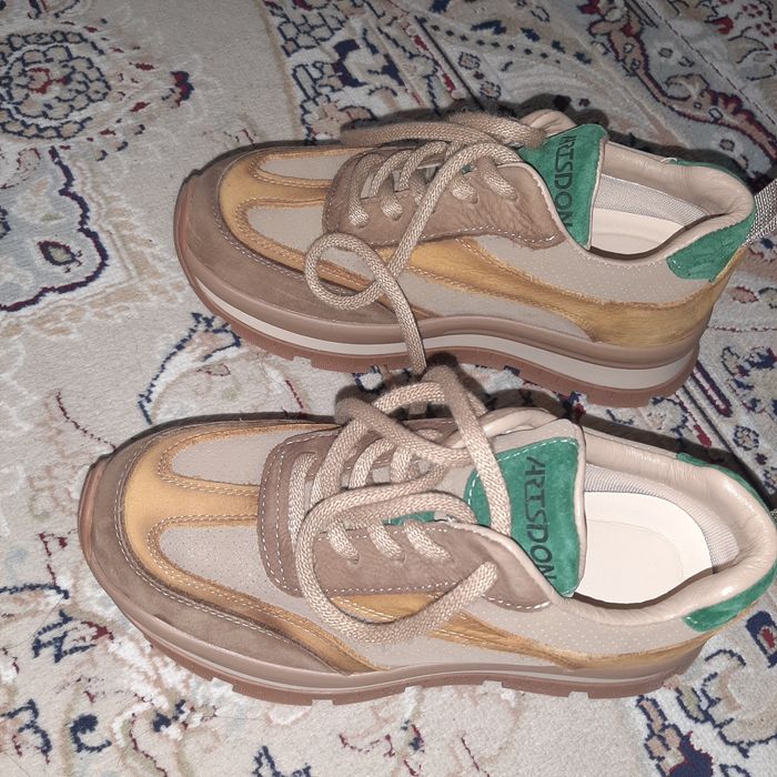 Кроссовки кожаные