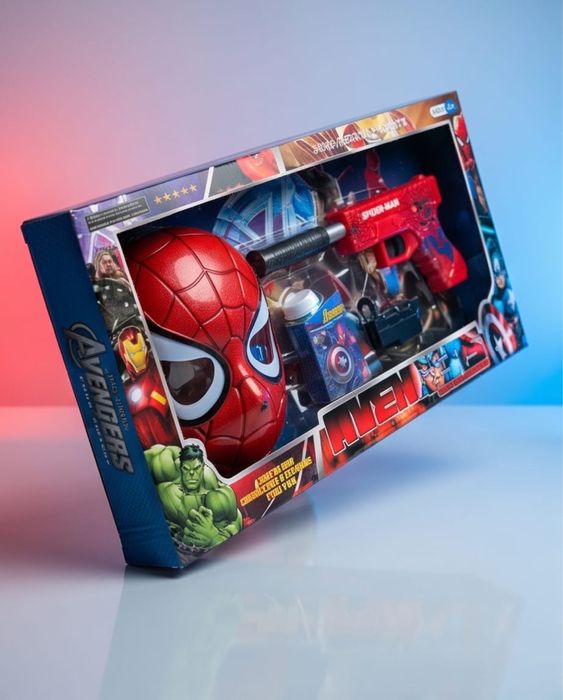 Комплект пистолет на Спайдърмен + маска Spiderman Avengers Отмъстителите