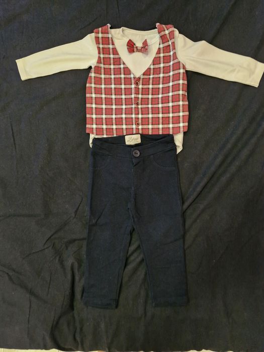 Детски дънки със сако и папиьонкс