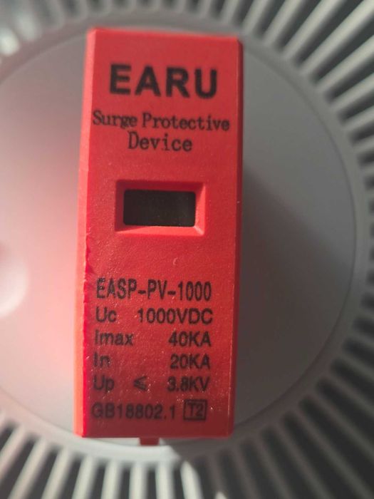 Арестор/катоден отводител DC SPD 1000V 40KA – резервна вложка за защита от пренапрежение фотоволтаик PV