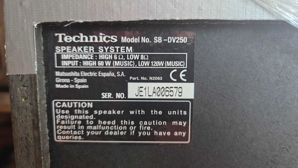 Technics SB DV 290 Boxe 3 cai 120w