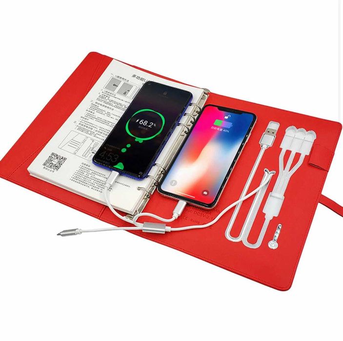 Блокнот с Power Bank Доставка Ежедневник с беспроводной зарядка флешка