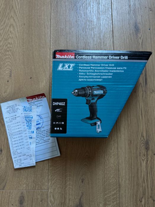 Makita DHP482Z 18V LXT – чисто нова, неизползвана + батерия и зарядно + гаранция