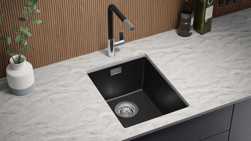 Chiuvetă de bucătărie granit sub blat- Primagran XXL London 40 + Sifon