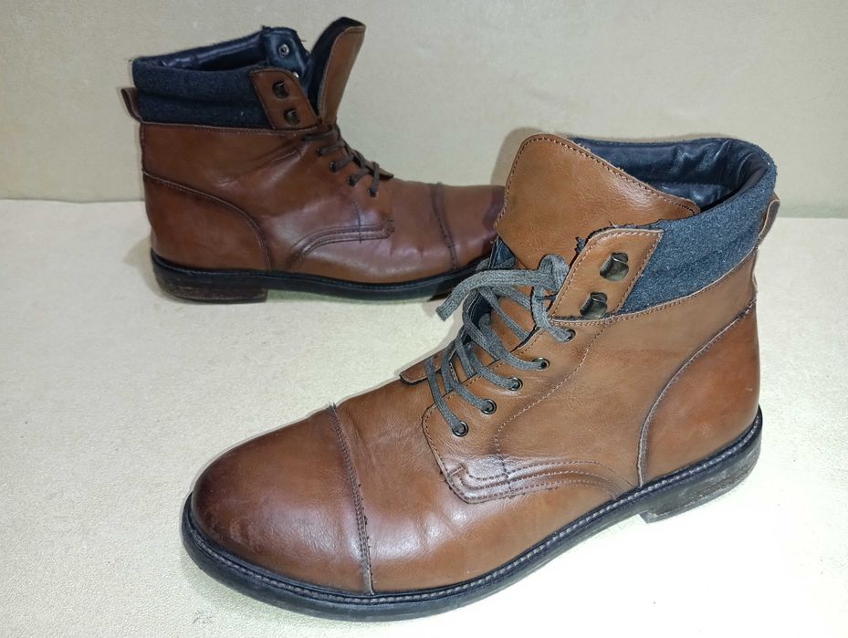 Zara Man кафяви кожени боти N 44 - 19 лв