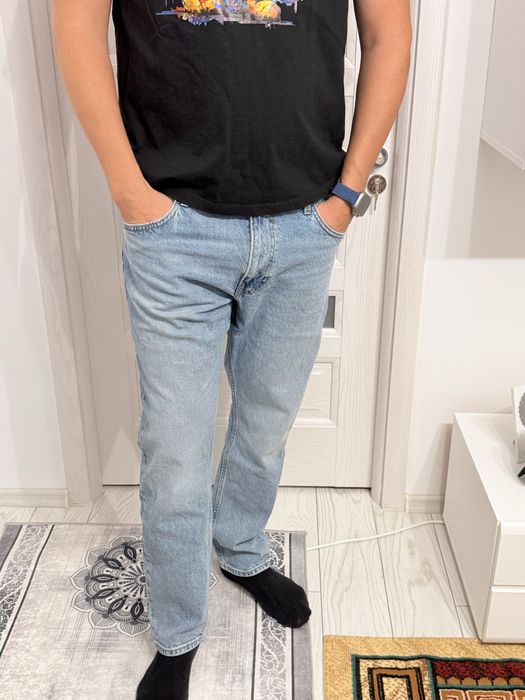 Blugi jeans barbati albastru deschis LEE - Rider slim fit talie medie W38 L32