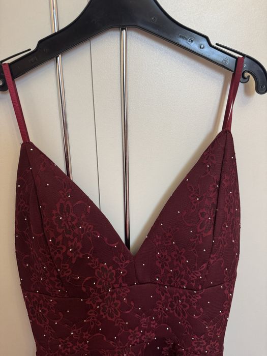 Официална червена (бордо) рокля