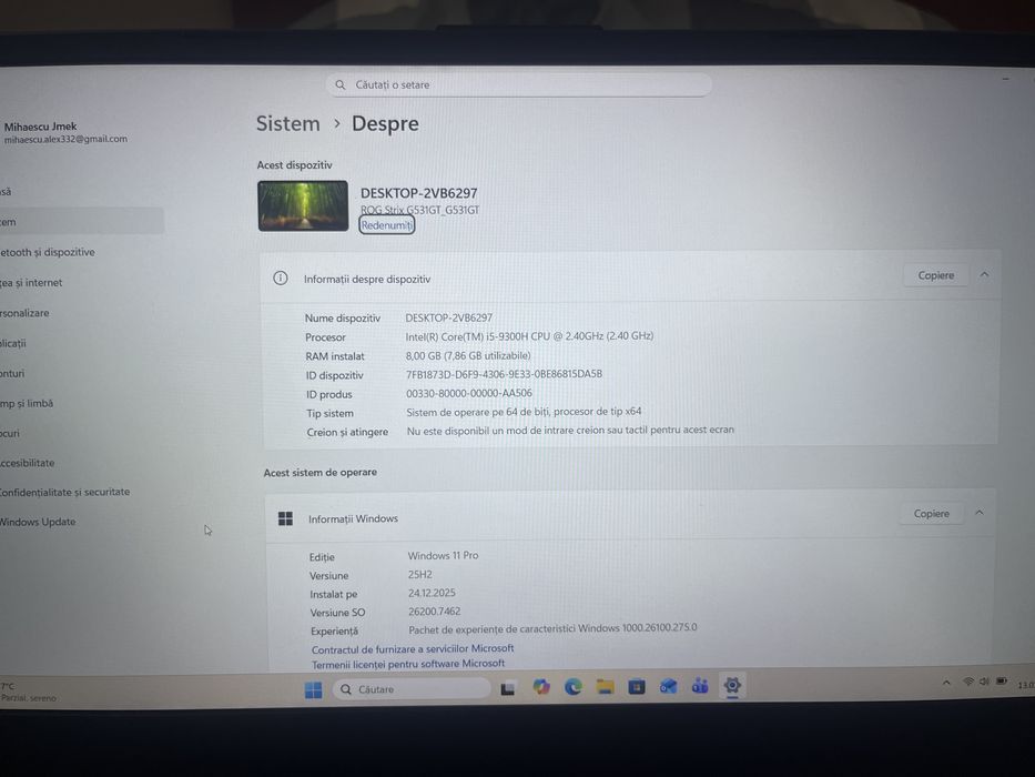 vand laptop de gaming asus rog strix g 531-gt
