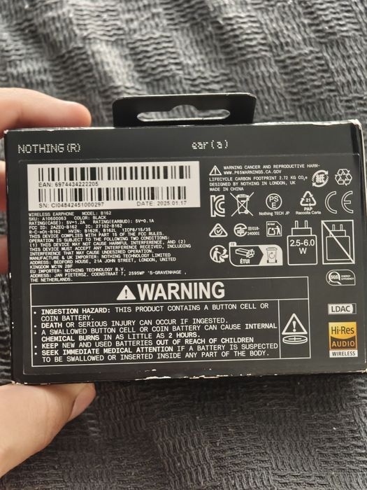 Nothing ear a черные, новые, запечатанные