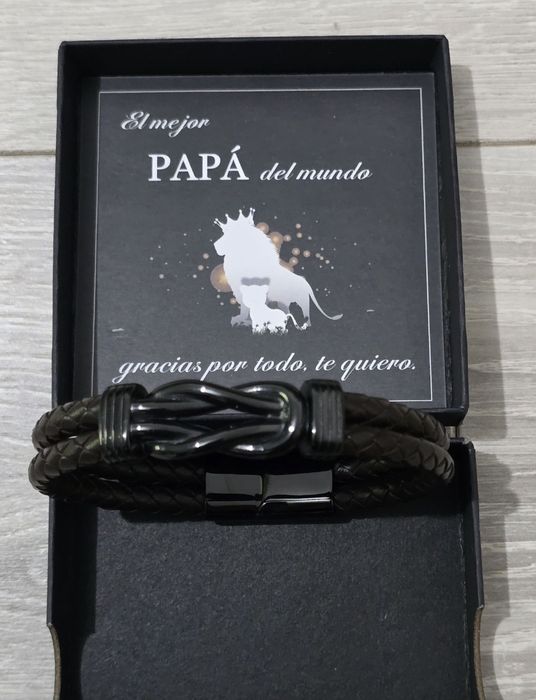 Brățară bărbați piele maro – cu cutie și card cadou