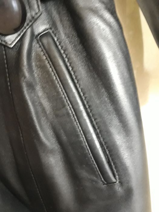 Дубленка кожанная черная