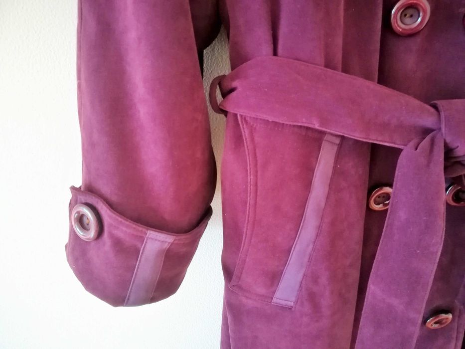 Топъл шлифер, сваляща се подплата, качулка, размер L