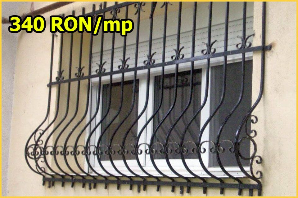 Grilaje geam din fier forjat