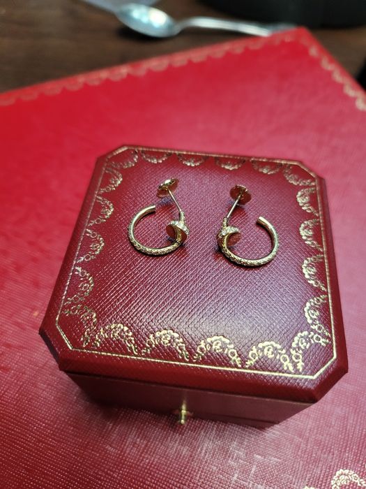 Обеци Cartier Juste un Clou с диаманти розово злато