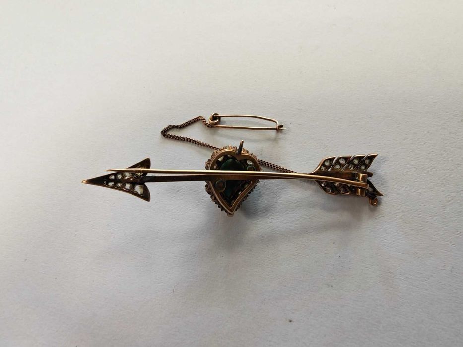 ***АНТИКА С ДИАМАНТИ*** Златна брошка Навахо