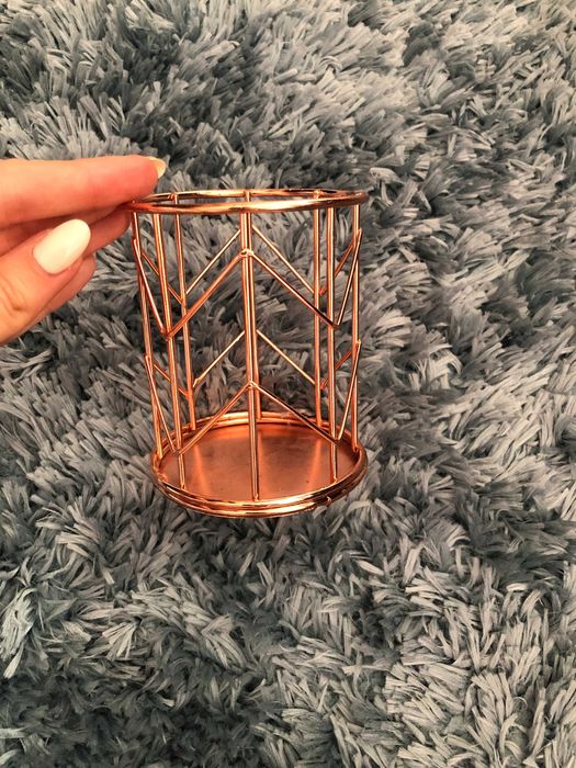 Комплект стойки за папки и разни принадлежности в розово злато