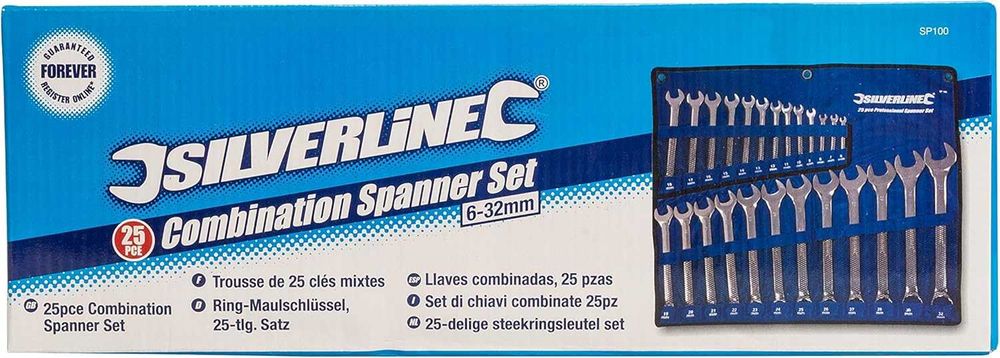 Set chei combinate Silverline SP100, 25 bucăți, 6 - 32 mm, sigilat