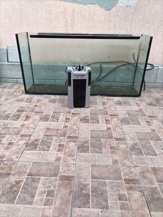 Acvariu 30x125x60 și filtru Cristal profi e902