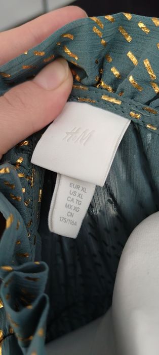 Rochie H&M verde cu auriu XL