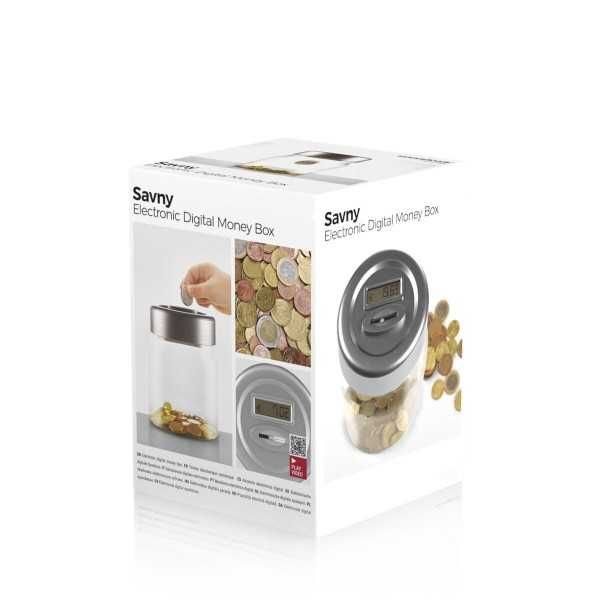 Pusculita digitala cu numarare automata a monezilor, ecran LCD