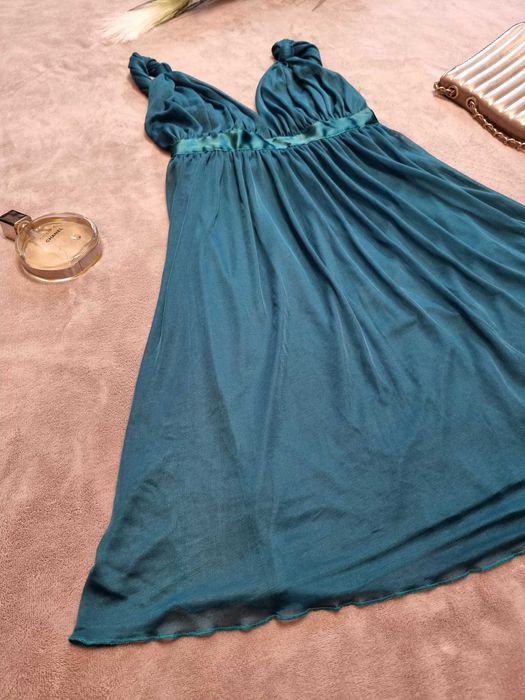 Rochita Miss Selfridge, rochie verde smarald, marimea 36