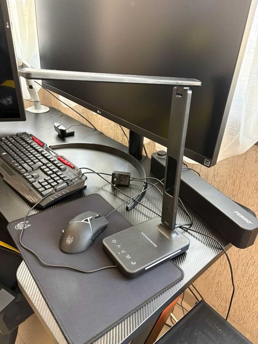 Set complet gaming + productivitate – PC RTX 3060 + 2 monitoare + birou+ scaun+ camera LED FULL HD+ lampa led birou (setup complet)