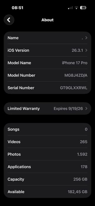 iphone 17 pro impecabil