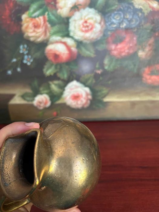 A283 716g 9cm H, 9d Carafa masiva bronz