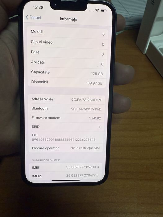 Iphone 14 128 gb stare nou