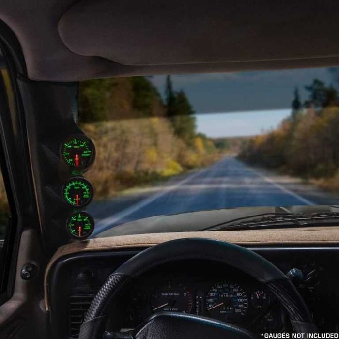 Стойка за 3 измервателни уреди 52мм. за колона - Черен.