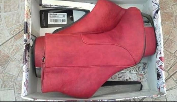 Продавам страхотни  червени боти на  Paolo Bocelli-39 номер